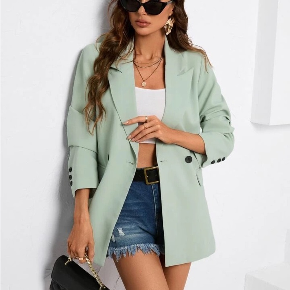 Bacio Mint Green Blazer – Pastel Workwear & Spring Layering Jacket - Picture 2 of 13